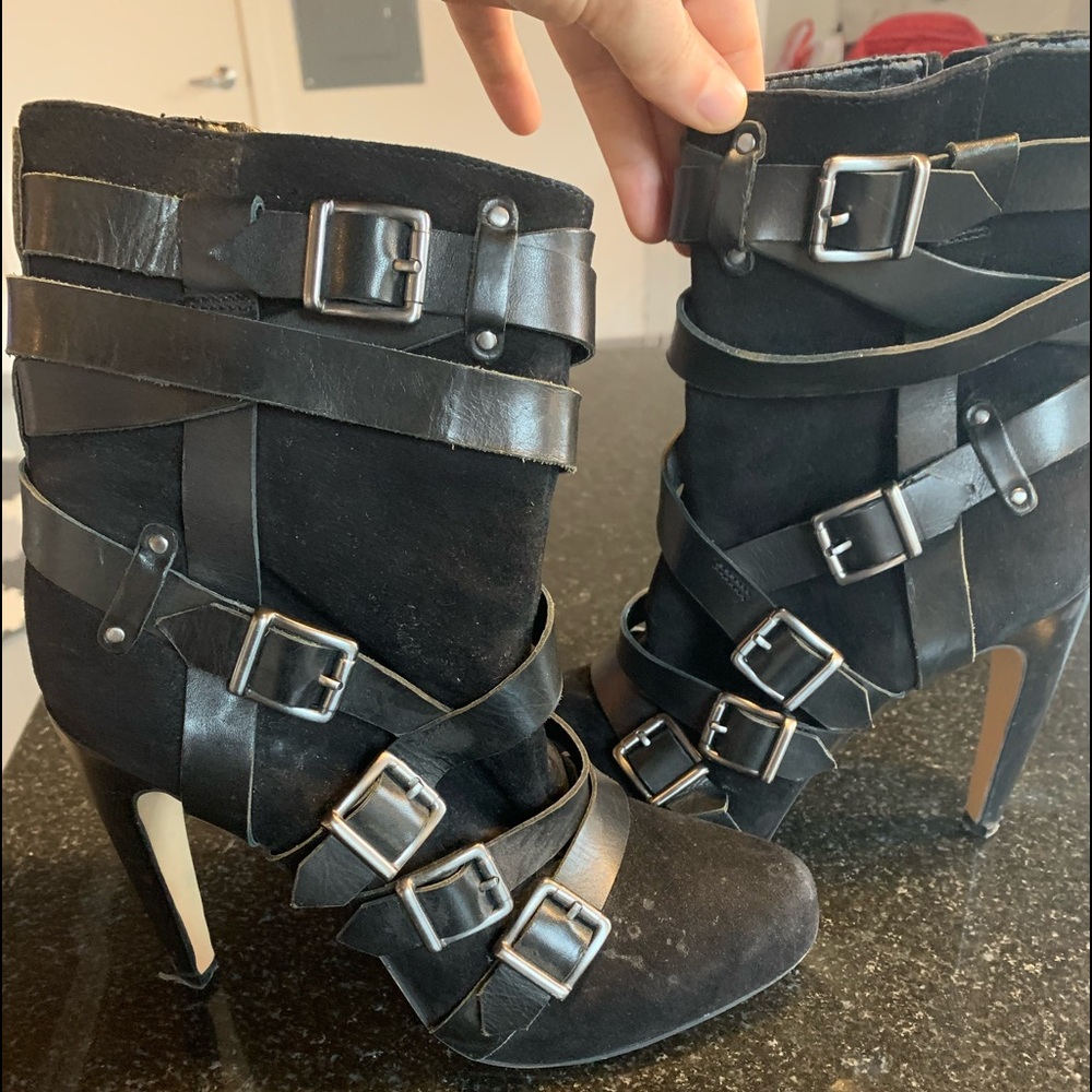 Sam Edelman high heel boots with buckles sz 9